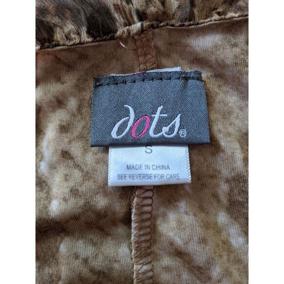 Dots Brown Snakeskin Print Tunic with Sheer Overlay Size Small - Picture 5 of 6